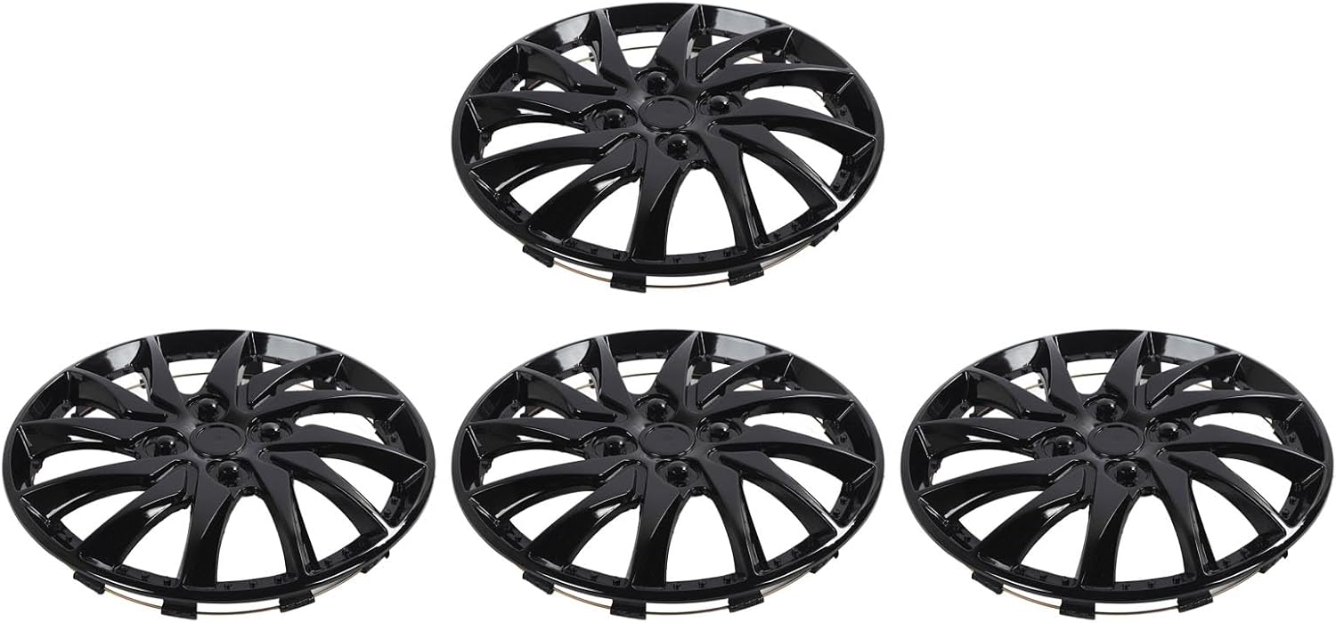 4PCS 14in Wheel Hub Caps Scratch Resistant Universal Wheel Rim Cover Fit for Cars Trucks Vans, Black