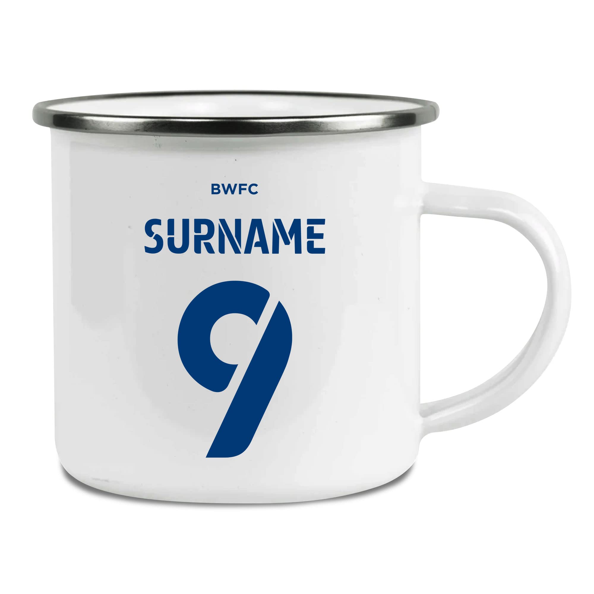 Bolton Wanderers FC Personalised Back of Shirt Enamel Camping Mug