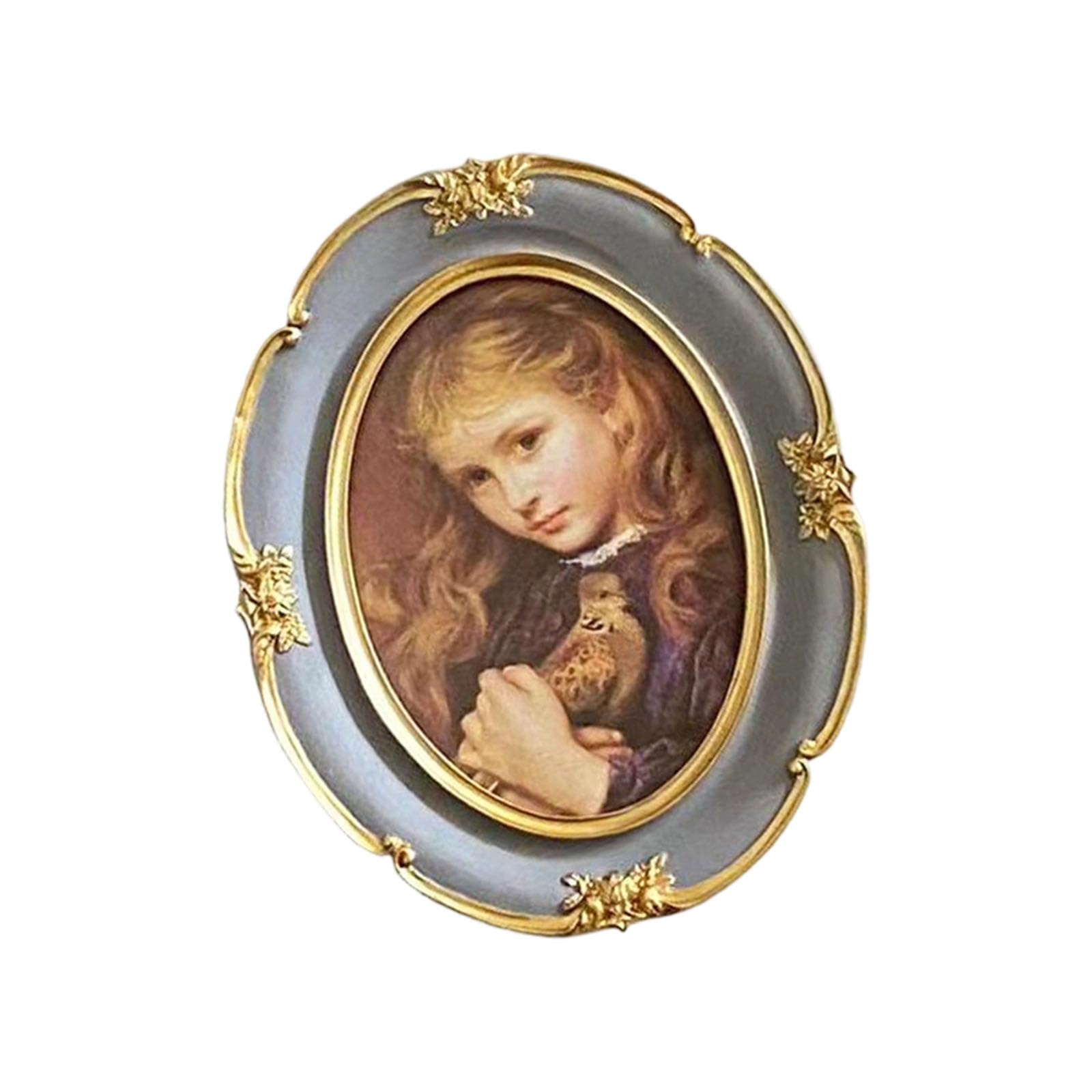 Zxfdsfdbnm Antique Ornate Oval Photo Frame for Tabletop Wall Display, Retro Picture Frame, Decorative Photo Home Decors Retro Picture
