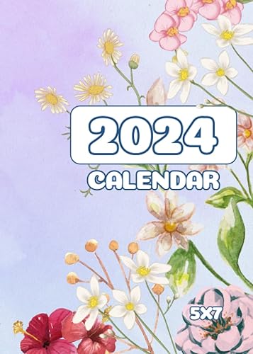 2024 Calendar Planner 5x7 Weekly and Monthly, for Organization, Travel Size, 110 Pages, With Note pages, Gift for Men Women Teens