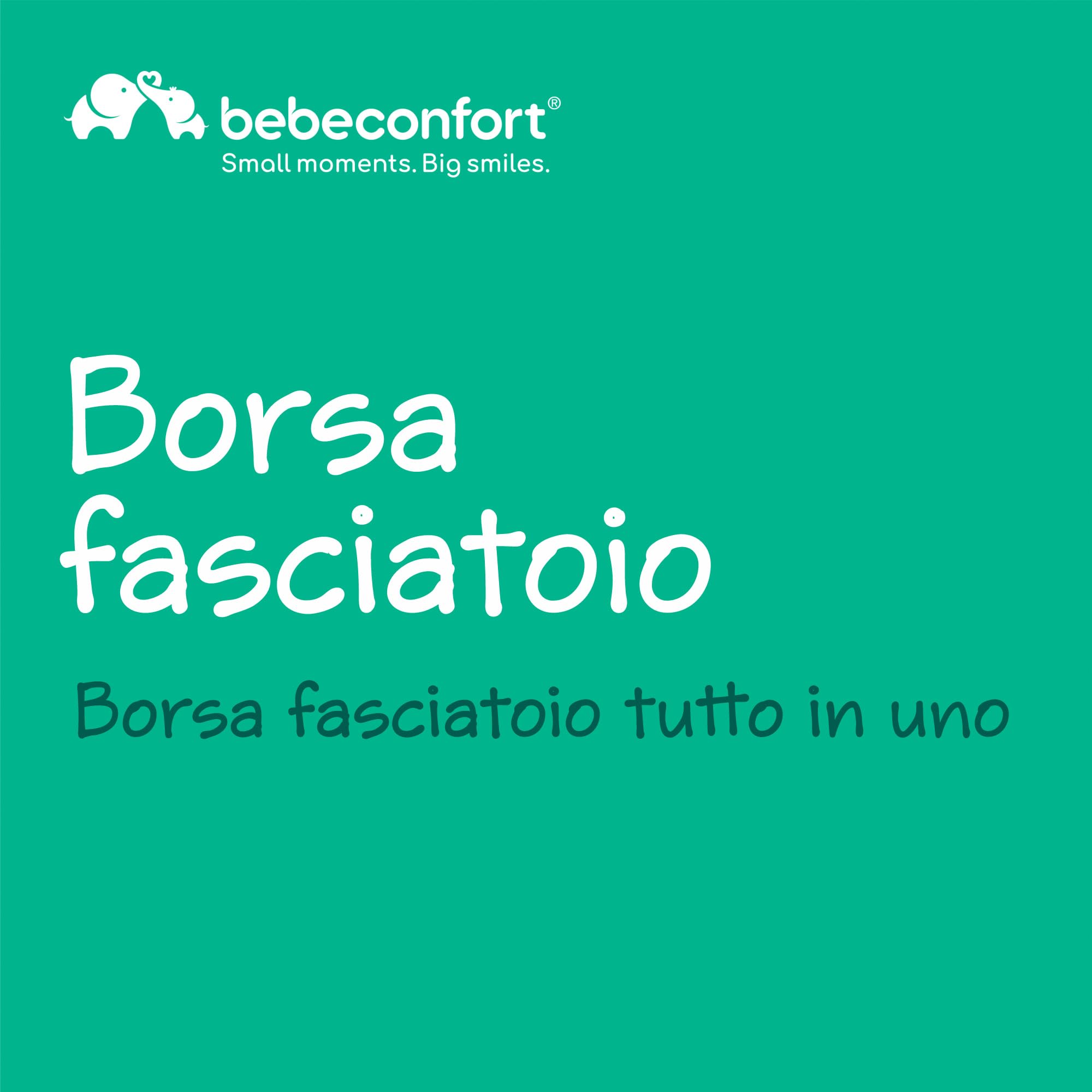 Bebeconfort Zaino Fasciatoio Neonato, Fasciatoio Portatile, Mineral Green