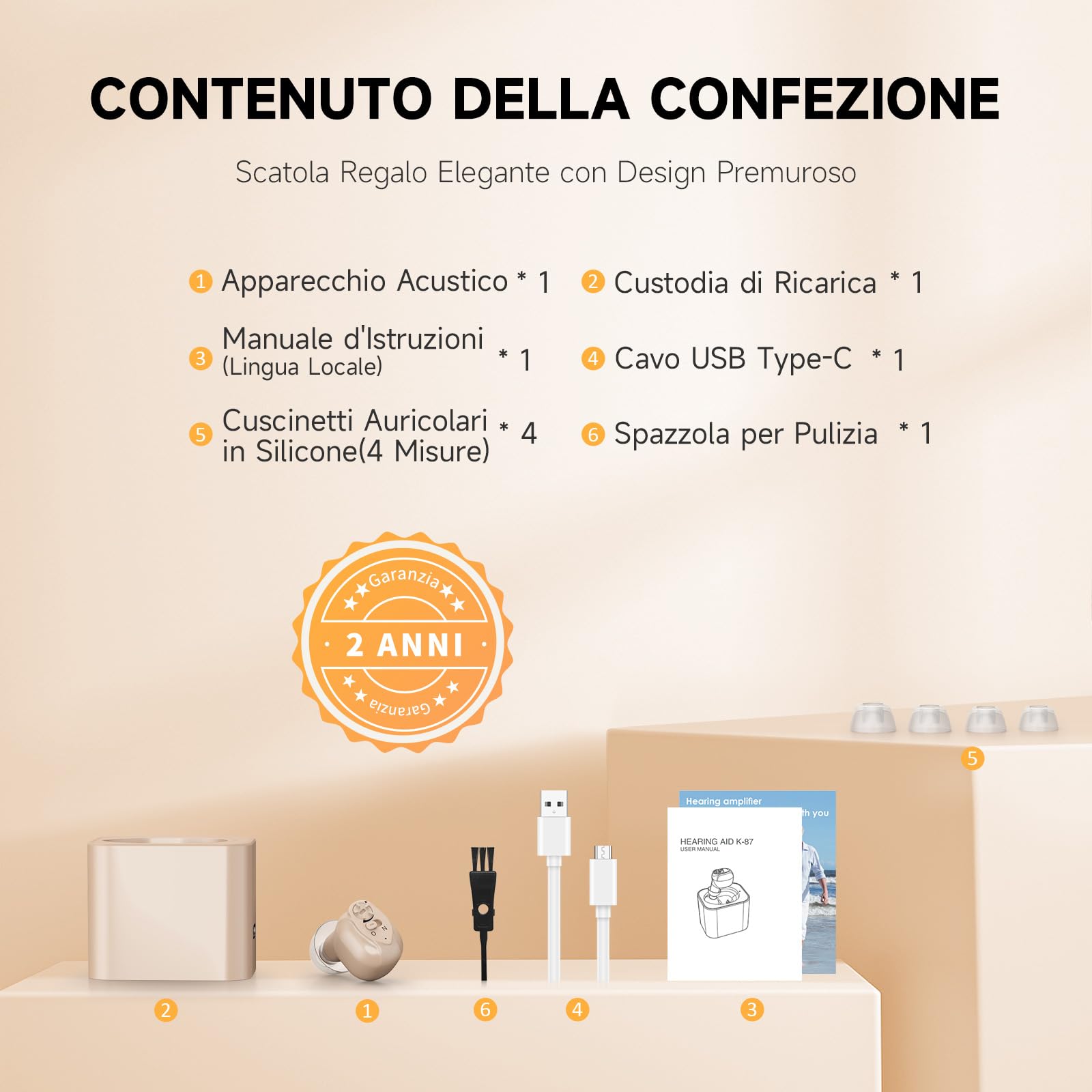 Britzgo Nuovo dispositivo di cancellazione del rumore Compatto e portatile con custodia di ricarica (Beige)