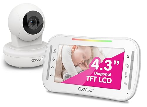 Monitor de video para bebés con pantalla de 43 pulgadas y cámara de inclinación remota visión nocturna automática y pantalla de temperatura 1000