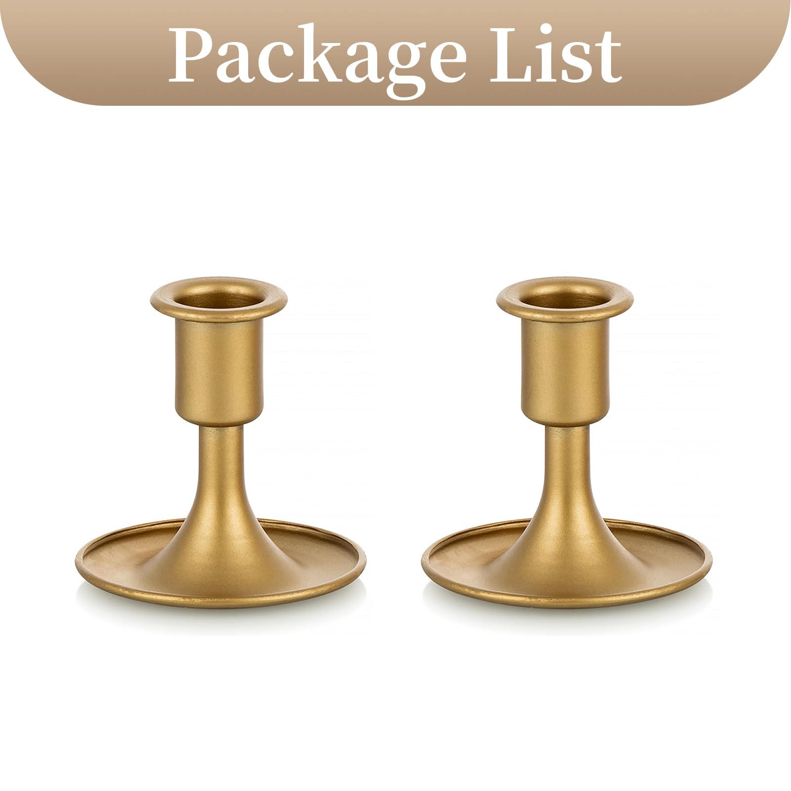 Sziqiqi Gold Candle Holders for Candlesticks Set of 2 Small Taper