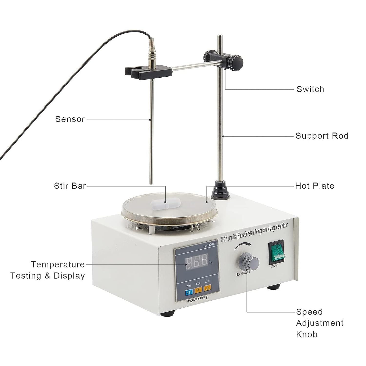 COYEUX Agitador magnético, Placa calefactora de Laboratorio de 0-2000 RPM/min, con Placa calefactora de 12 x 12 cm, para elaboración casera de Cocina de Laboratorio