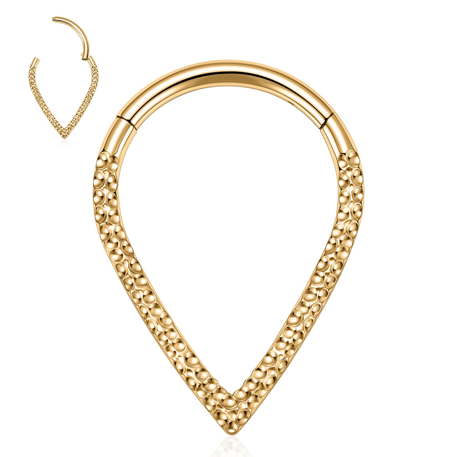 hengkaixuan Teardrop Daith Earrings Septum Jewellery Nose Hoop Ring Surgical Steel Daith Rook Tragus Piercing Jewellery Septum Clicker Ring Small Hoop Earring
