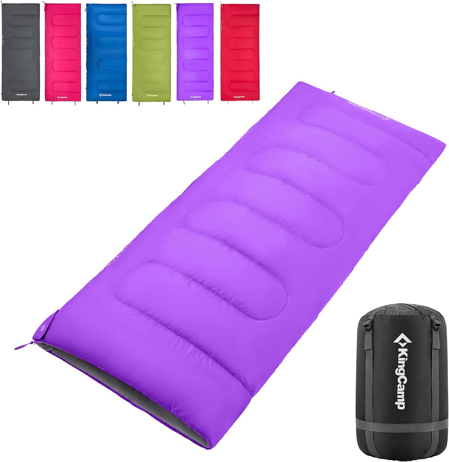KingCamp Saco de Dormir Camping Individual 2 a 3 Estaciones Impermeable Ultraligero Se Puede Combinar sobre Rectangular Portátil para Acampar Senderismo Senderismo Viaje al Aire Libre 180 x 75 cm