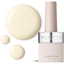 MEGIOR Ivory Gel Nail Polish 0.5 Fl Oz Milky White Soak Off UV LED Lamp Light Cure Gel Polish Kit for Salon and Nail Art Starter Manicure DIY at Home