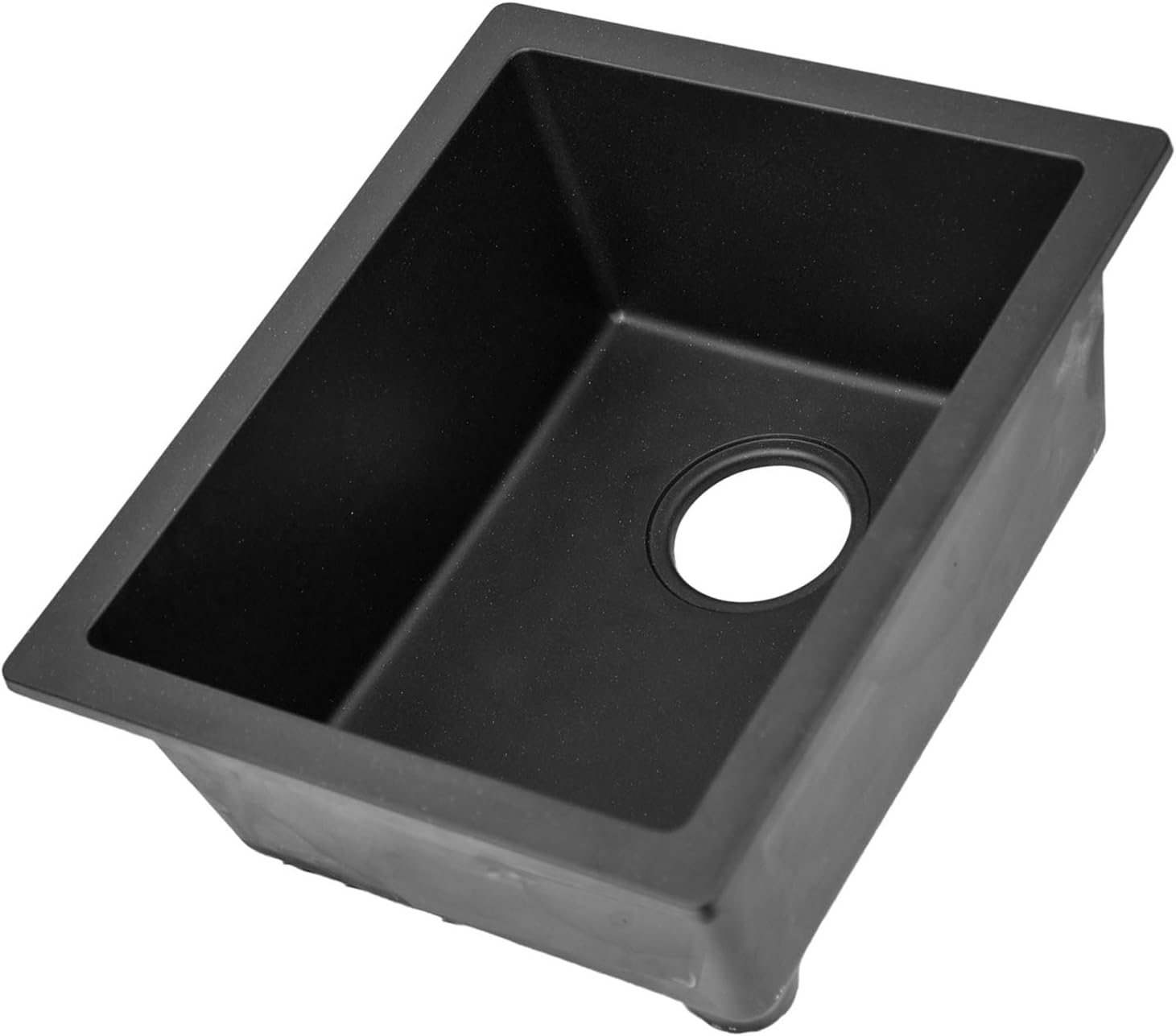 Nantucket Sinks Matte Black Bar Sink – 18" Small Kitchen Sink for Wet Bar & Prep Area, Granite Composite, Undermount or Drop In, Made in Europe – Heat & Stain Resistant – Rockfort Collection PR1815-BL