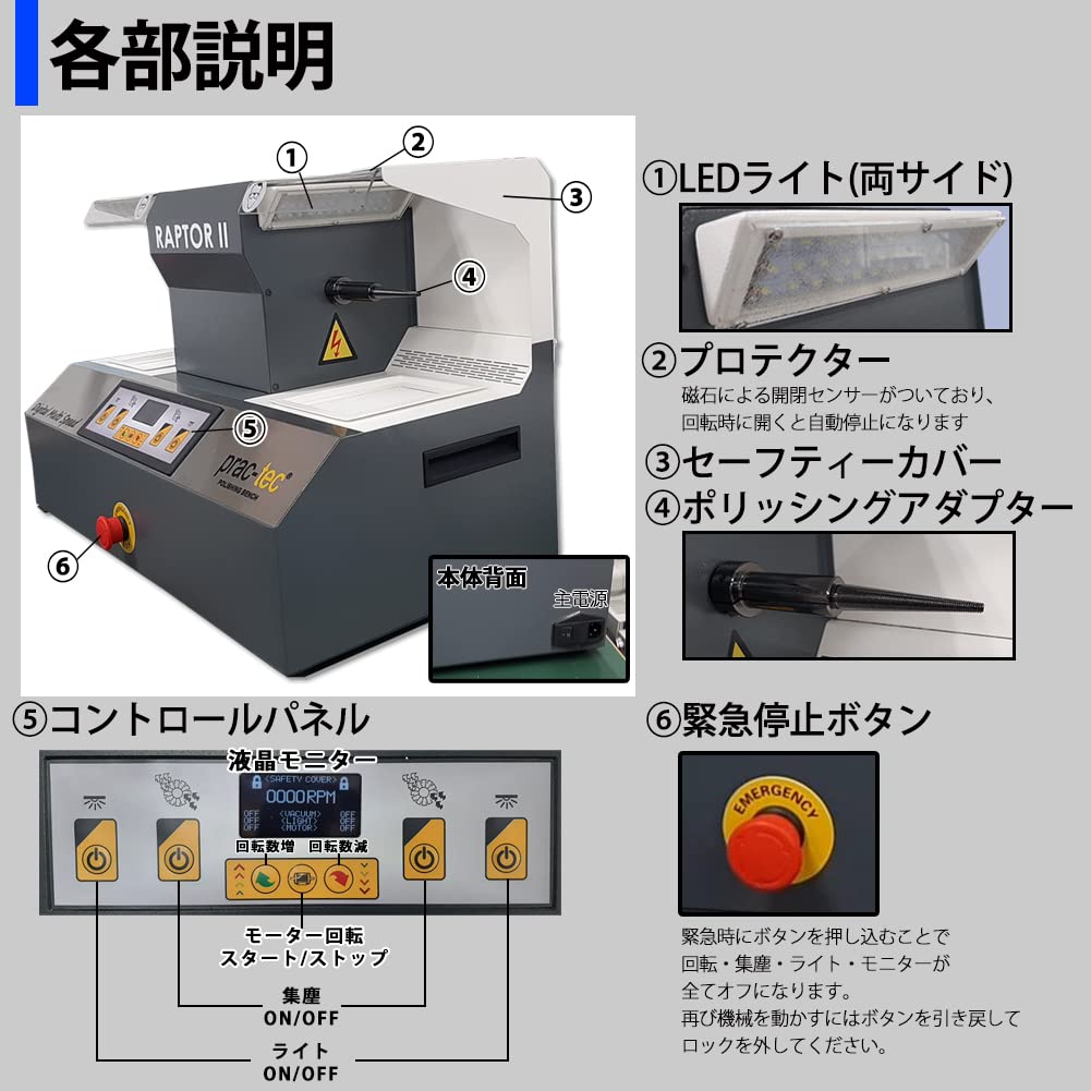 Amazon.co.jp: German Polishing Machine Polishing Machine Polish Finish  Polisher Scratch Removal RAPTOR2 230V EF3316 prac-tec : Clothing, Shoes \u0026  Jewelry