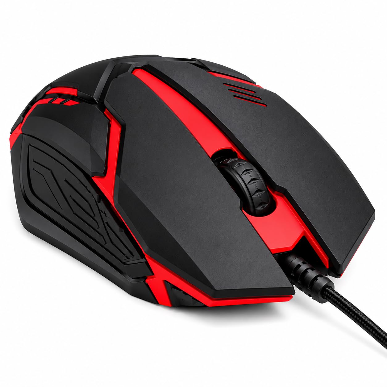 PROSAC Vigor R7 Computer Mouse with RGB LED Effects, 1200 DPI Precision Control, Comfortable Wired Design, 3 Buttons with Center Click for Work and Gaming, Black Red-image-42