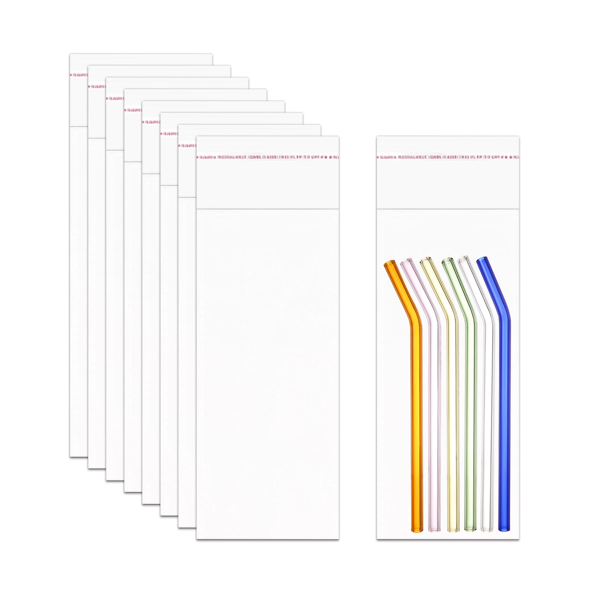 Sacchetti di Cellophane Lunghi 8 x 20cm 200 pezzi Multiuso Buste Trasparenti Autoadesivi Richiudibili Regalo di Violoncello di Polietilene di Plastica 50µm per Collana Spazzolino Cucchiaio Cannucce