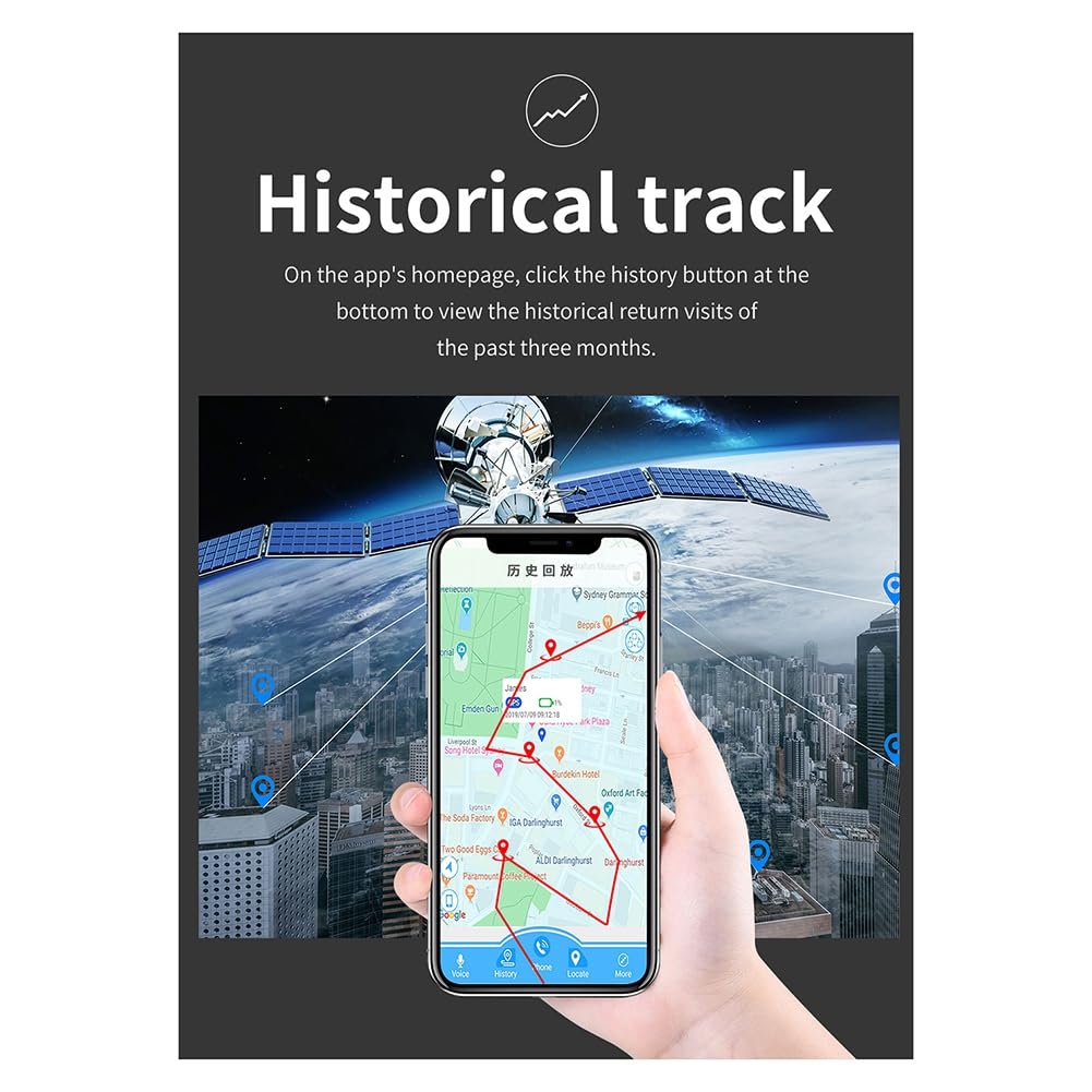 Dispositivo de Rastreo GPS Humano Escucha de Voz SOS 4G GPS Tracker Collar de Alarma para Personas Mayores (A)