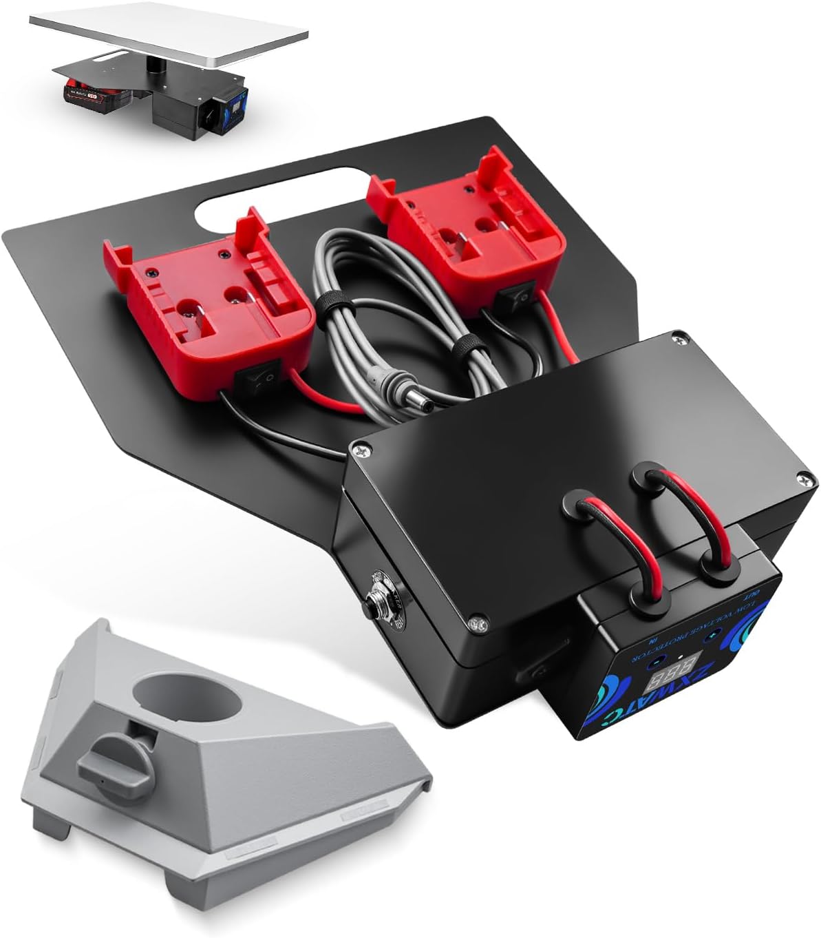 Starlink Mini Battery Adapter with Low Voltage Protector Fit for Milwaukee, Small and Portable Starlink Mini Mounting Kit with 6.56FT DC Power Cable, Battery Pack with Adjustable Mount Adapter