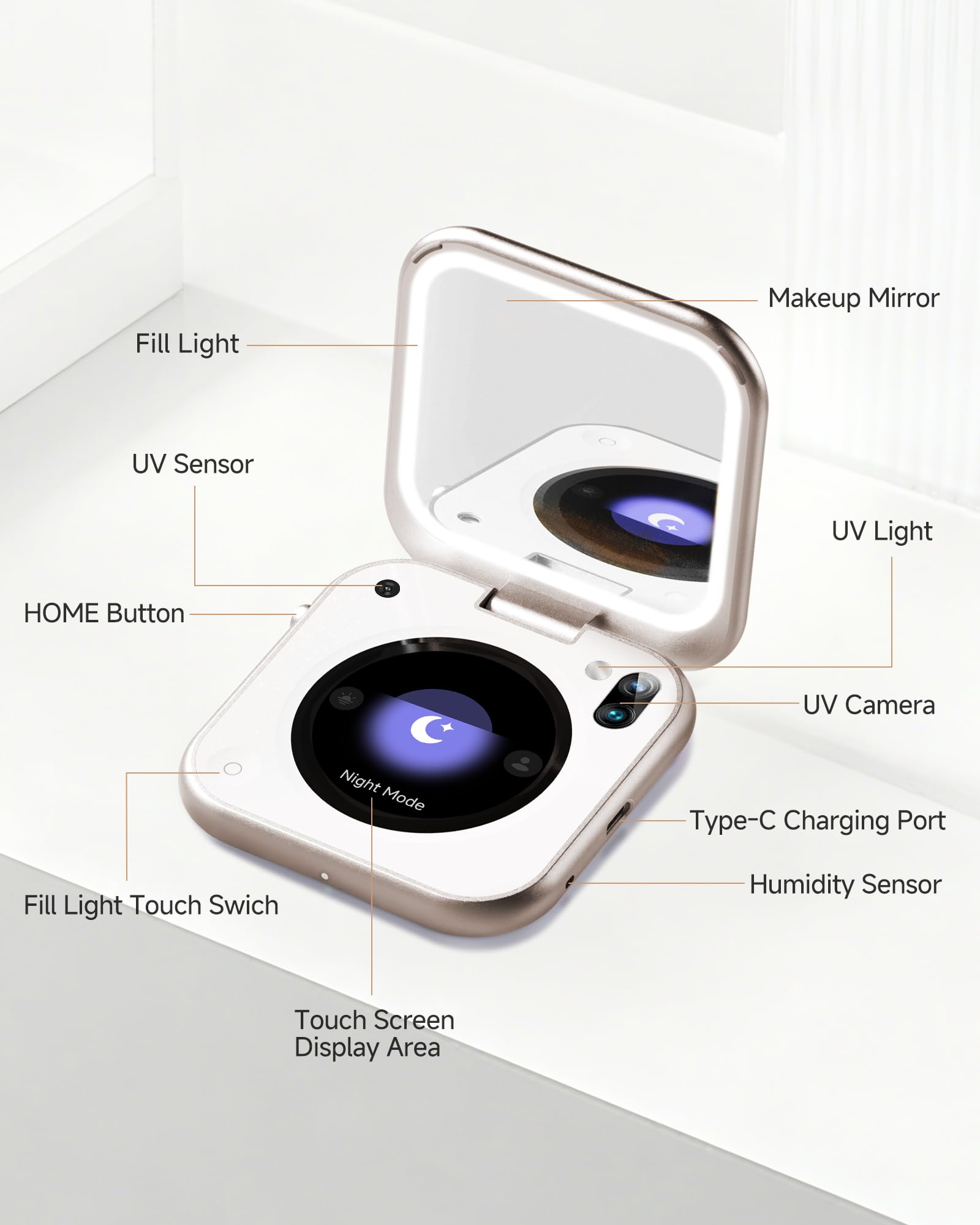 Amazon.co.jp: inewme UVミラー 日焼け止めチェック用 ポータブルLED