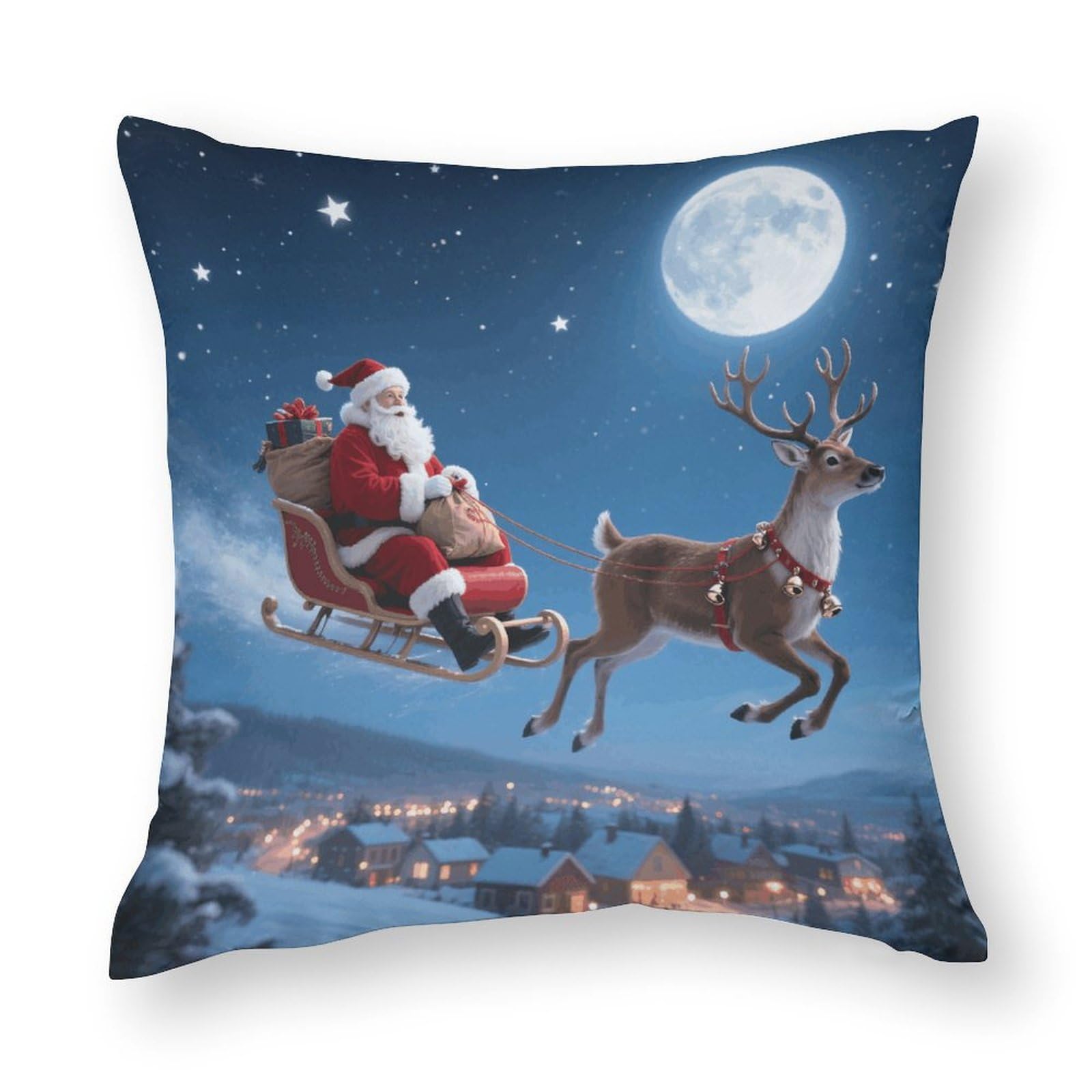 Christmas Throw Pillow Covers Square Pillow Sham Removable Pillow Protector Modern Cushion Covers Soft Pillowcases Cozy Pillow Cases for Sofa Bed Car 22"x22"
