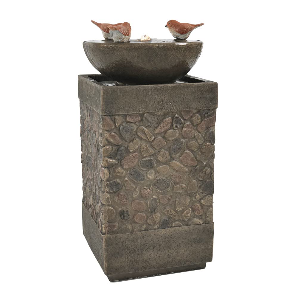 Sunnydaze Three Bathing Birds Outdoor Water Fountain Waterfall