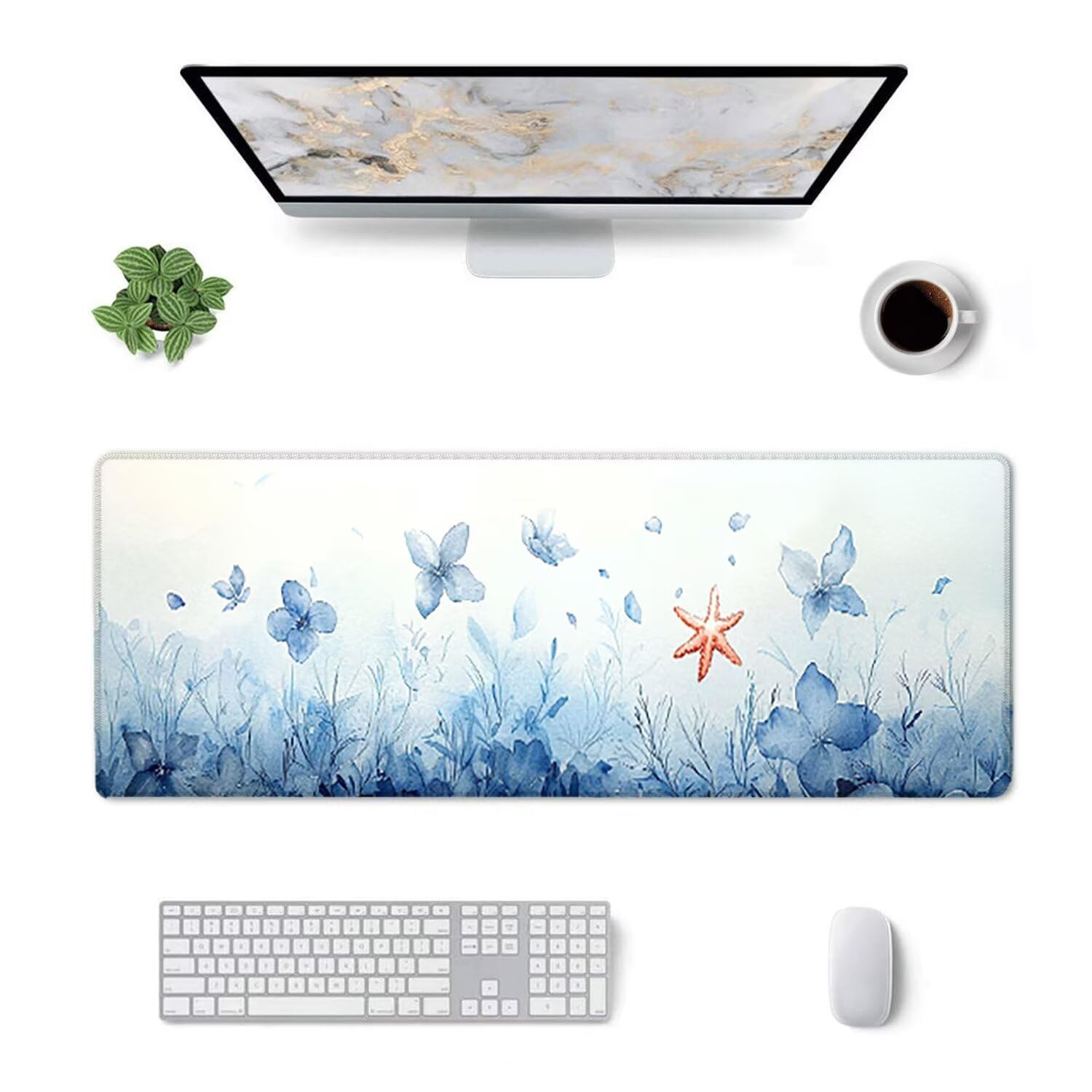 Podkładka pod mysz do gier, 1200 x 500 mm XXL Podkładka pod mysz do gier, duża, antypoślizgowa wodoodporna, rozszerzona długa klawiatura podkładka pod mysz, akcesoria biurowe, do gier, komputera