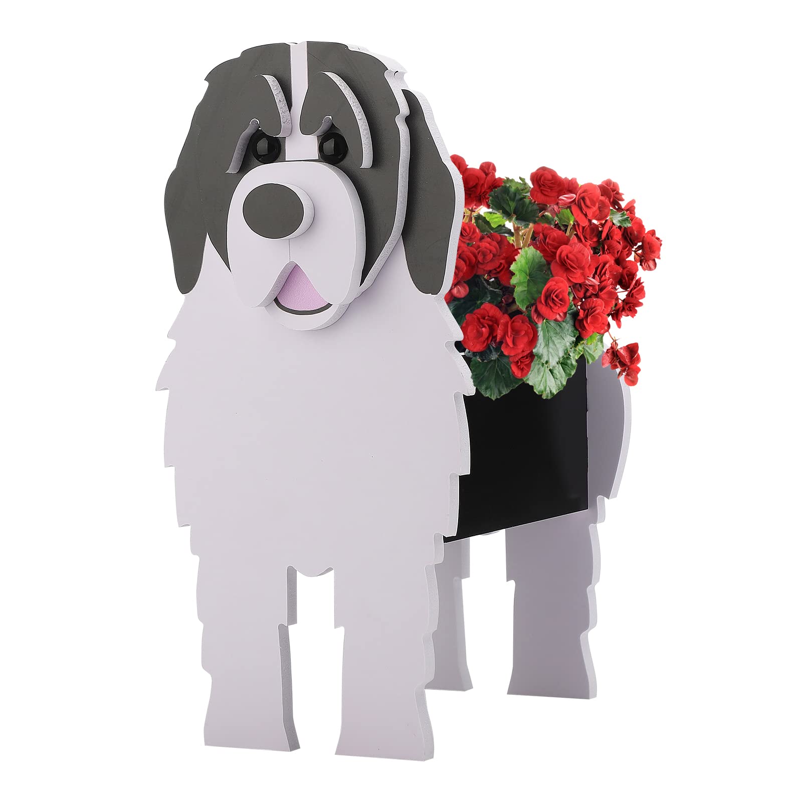 Libooi Newfoundland Planters Cute Dog Planter Pots, Dog Succulent Planter, Plants Storage Container Plant Pots, 3D Animal-Shape Plant Pot, Gardening Pots For Indoor/Outdoor Garden,