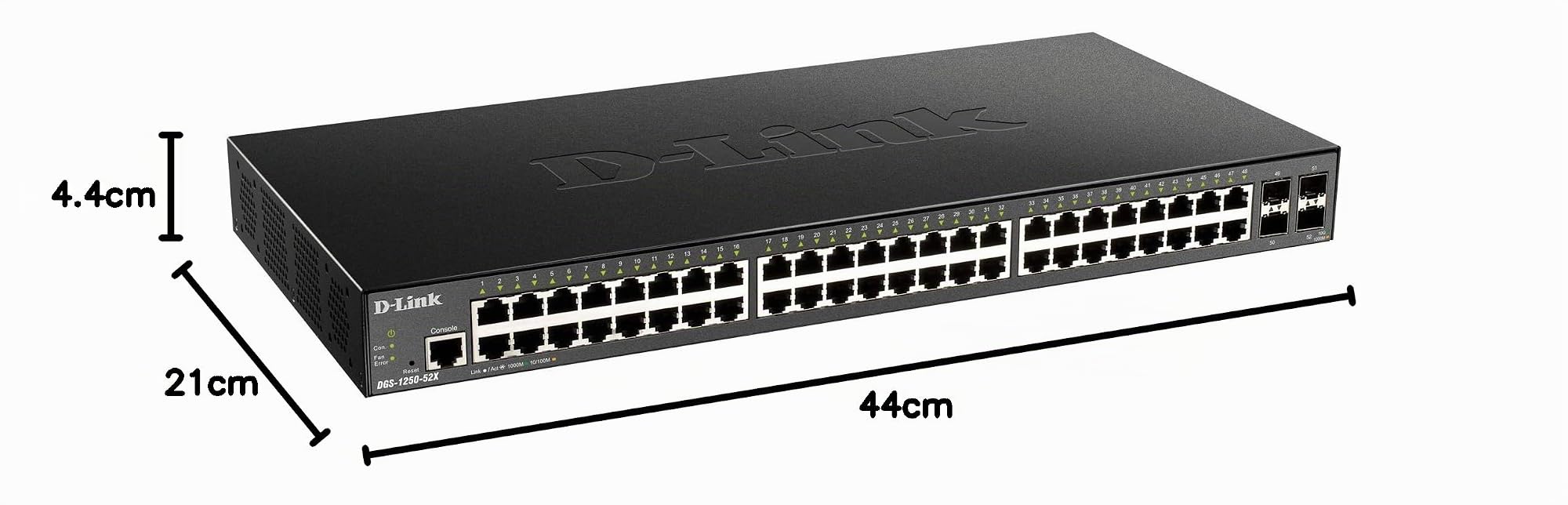 D-Link DGS-1250-52X Switch Smart+ 48-Port Gigabit + 4x 10G SFP+ Idéal pour Entreprise Administration et Réseaux Gérés