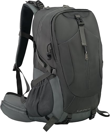 Mochila de senderismo de 40 L, ligera, impermeable y duradera, de gran capacidad, con marco interno ventilado que absorbe el sudor, para hombres y