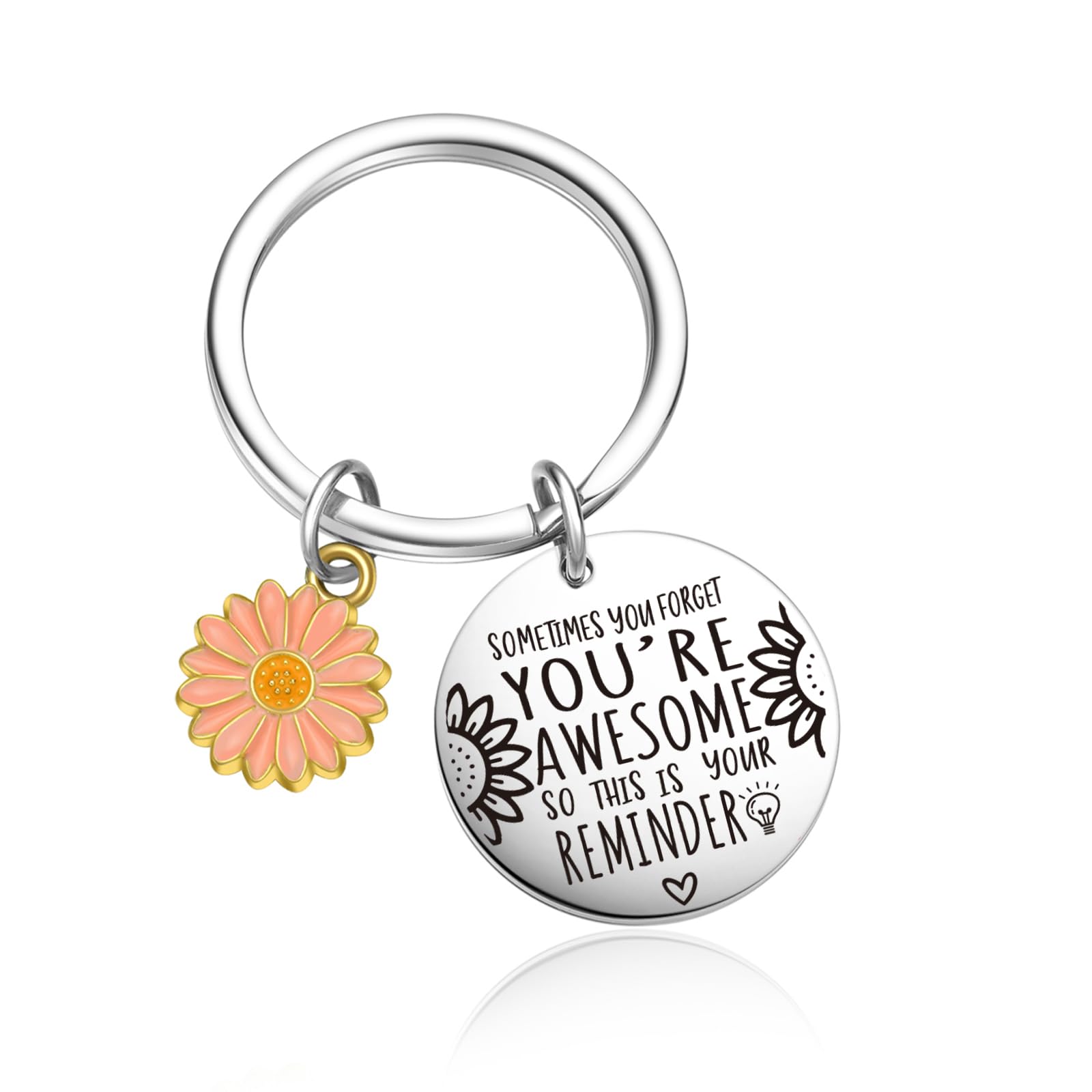 OWHOMS Sunflower Gifts Positive Keychain Graduation Keychain For Grandson Jewelry Coworker Keychain