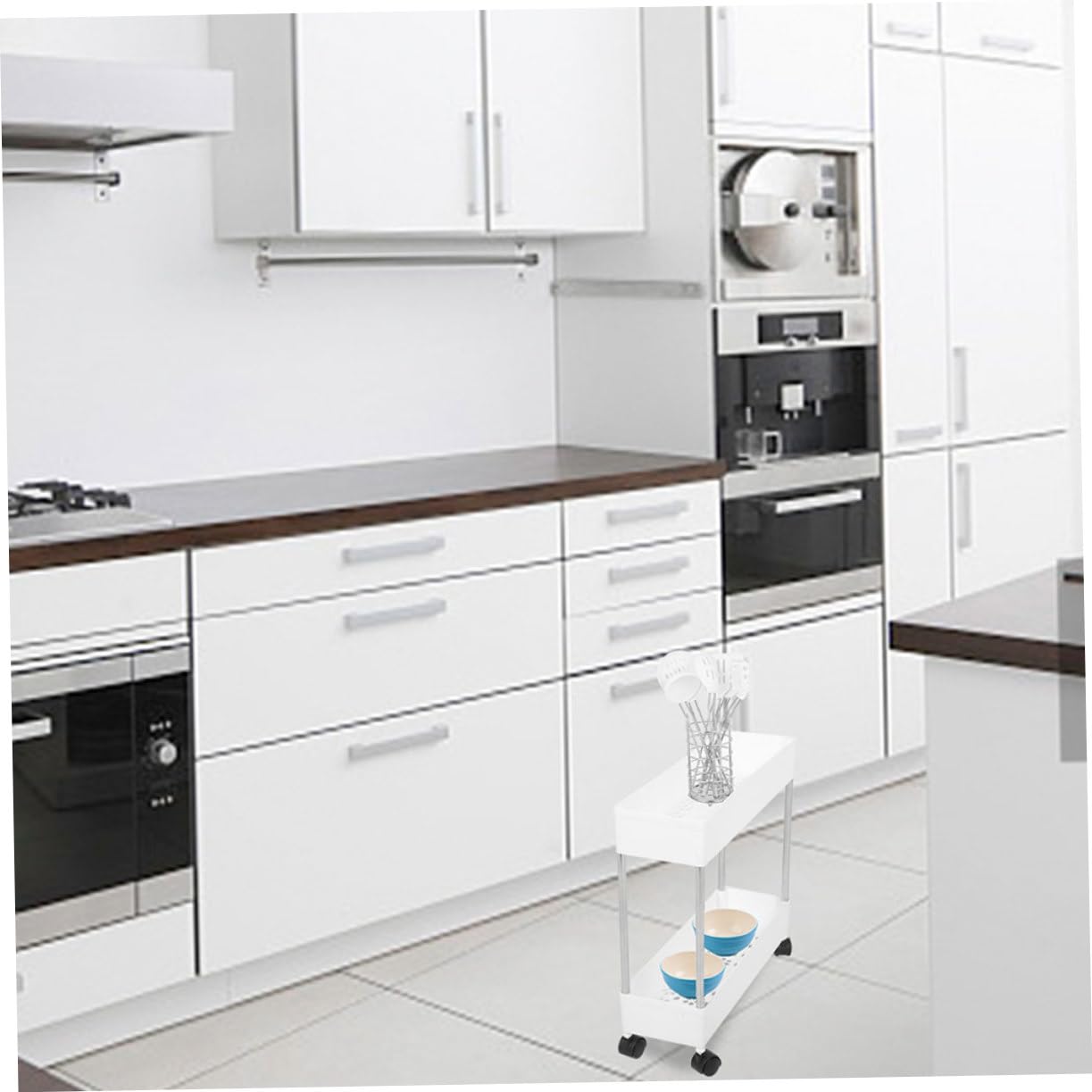 ULTECHNOVO Carro en Plástico Niveles Reutilizable Varios Diseño de Hierro E Rodante Almacenamiento Multiusos Ruedas, Estante Pie para Cocina y Baño