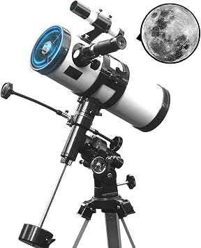 Professional Astronomical Telescope, 1000X114mm EQ Large Diameter Monocular Powerful Newton reflecter with Manual Equatorial Mount