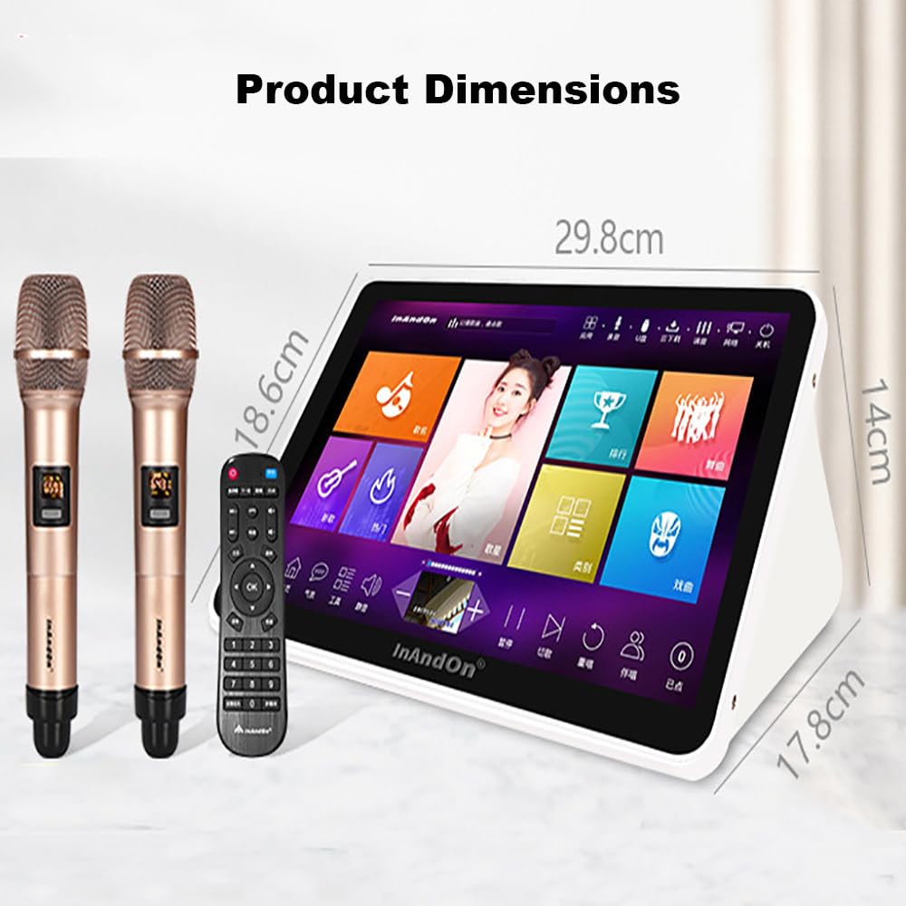 Macchina Per Karaoke 5 In 1,Con Display Per I Testi Da 11,6",500G-6T,Con Microfono,Doppio-Sistema Intelligente,Selezione Dei Brani Tramite Touchscreen/Cellulare/Telecomando/App,Per Feste,Casa 3T