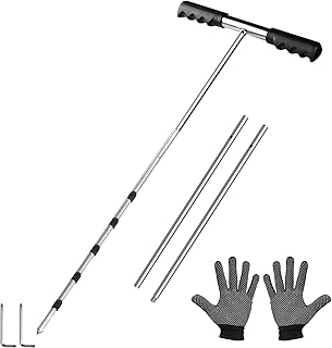 Solid Stainless Steel Soil Sample Probe, Adjustable Height 17-32-48 Inches with T-Handle,Soil Sample Tool,Soil Sampler Probe, Soil Probe for Soil Sampling Plant Care Lawn Garden Farm
