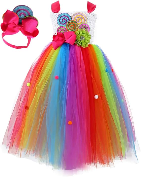 Amazon Co Jp Tutu Dreams レインボー キャンディ チュチュドレス 女の子用 1 14歳 カーニバル 誕生日パーティー 服 ファッション小物