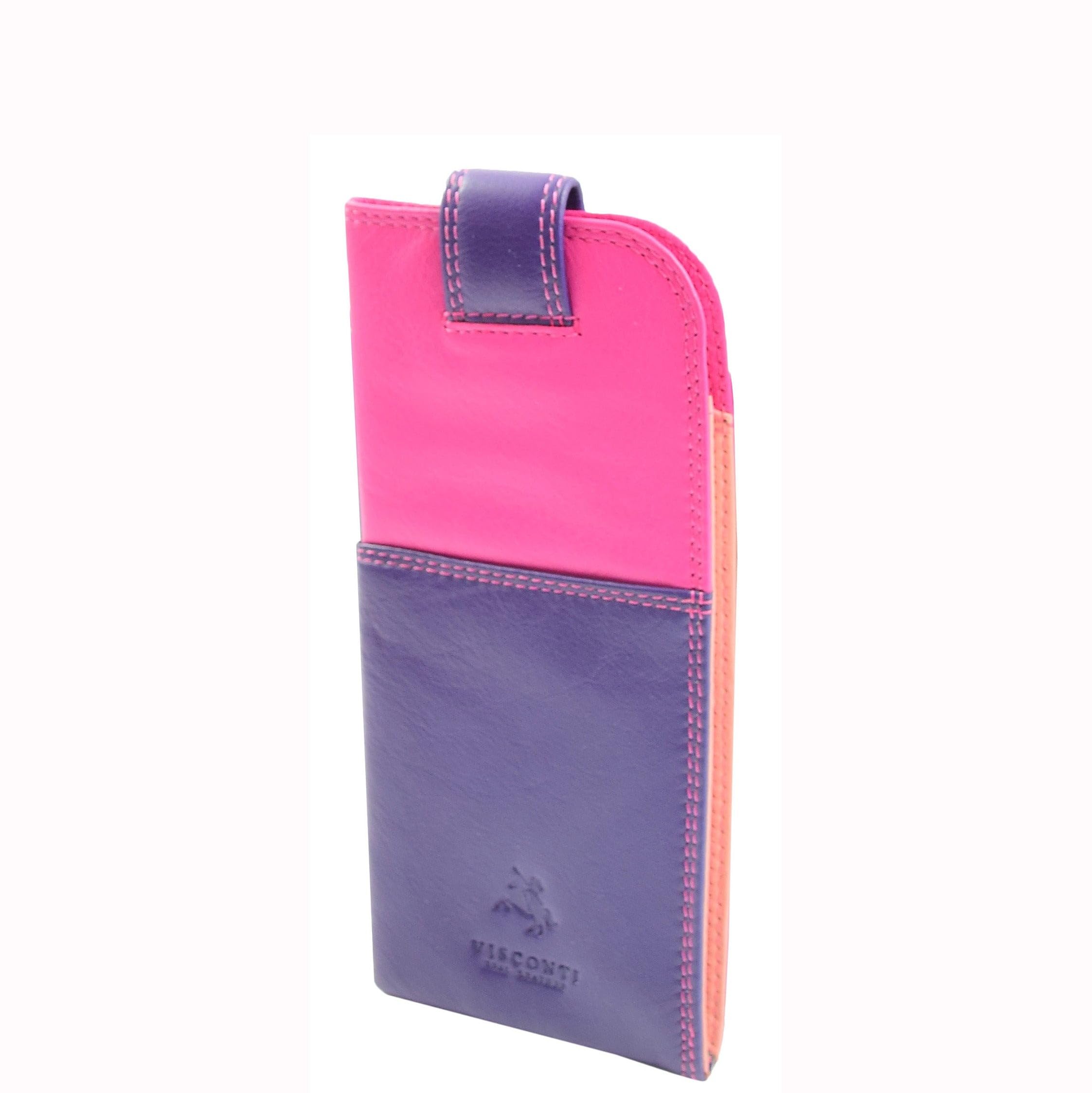 DR658 Stylowe etui na okulary z prawdziwej skóry Berry Multi, Berry Multi, S