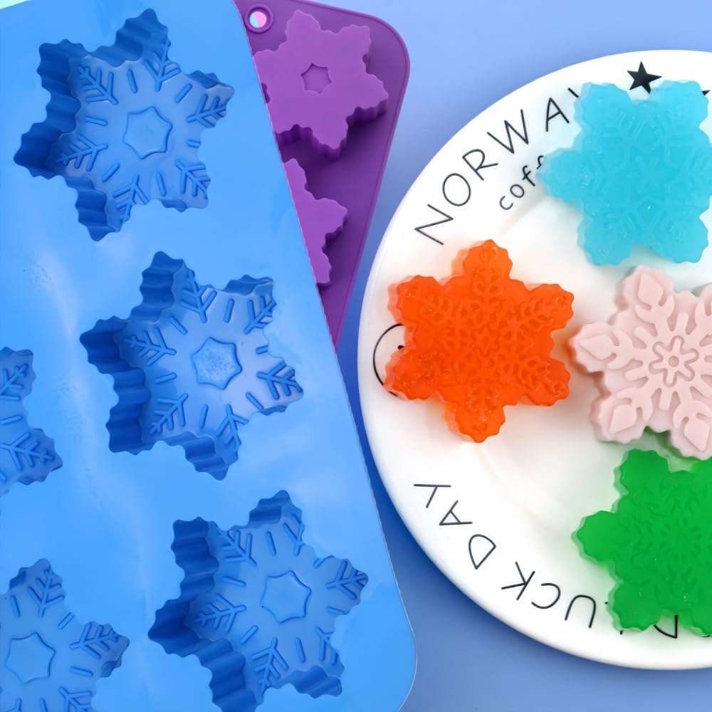 Coole Schneeflocken-Silikonformen (2 Stück) – Für Kuchen, Seife, Schokolade & Mehr, Spülmaschinenfest