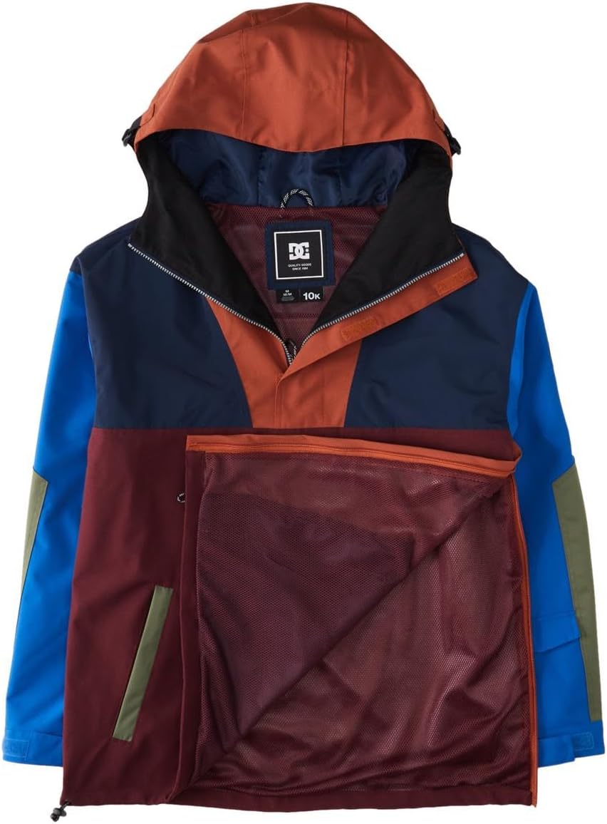 Inside view of the DC Shoes DC-43 Anorak Snowboard Jacket, showing the mesh lining and internal pocket.