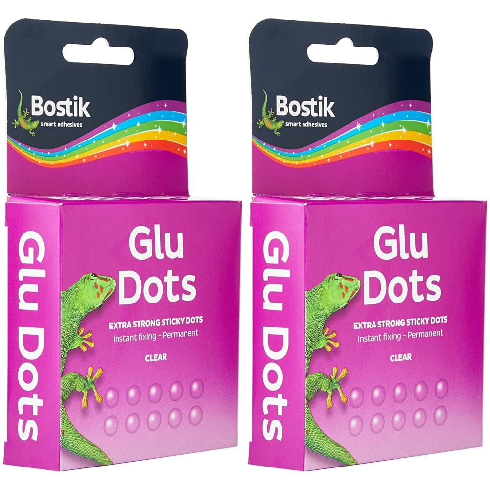 Bostik Extra Strong Glu Dots Clear - 64 Dots Pack - Double Sided Adhesive for Instant Fixing & Crafts - Easy to Use - No Mess — view 4