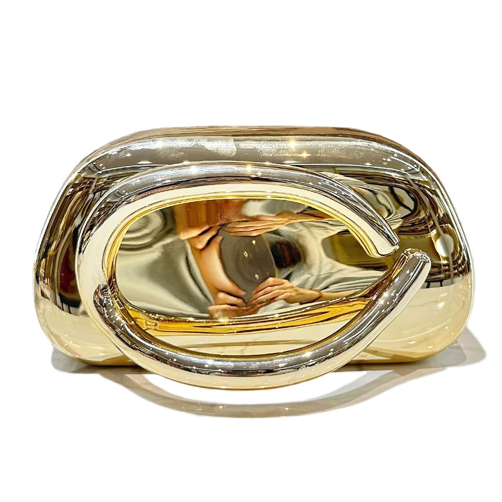 Acrylic Clutch Purse for Women Classic Round Acrylic Evening Handbag Vintage Metal Handlebars Bag for Wedding Party Prom