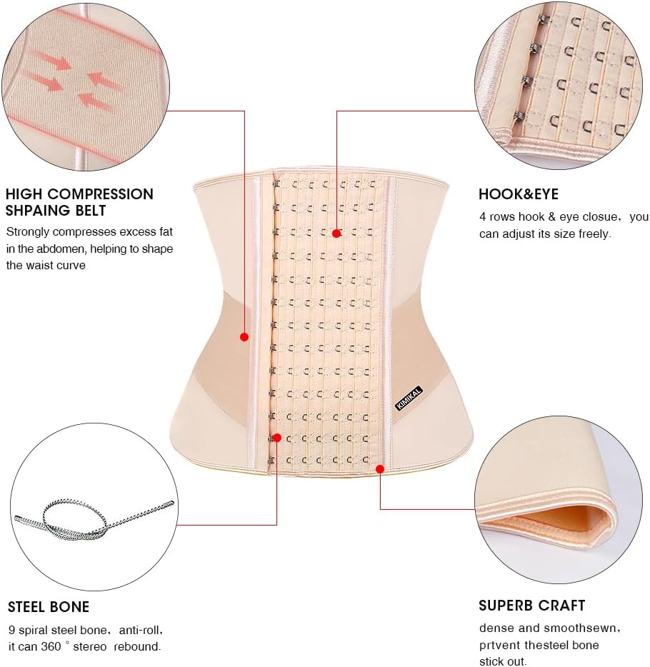 KIMIKAL Women Waist Trainer Corset Belt: Under Clothes Sport Tummy Control Long Torso Shapewear - Image 4