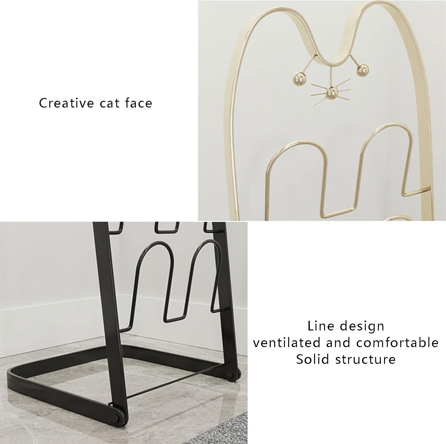 Household Products Cat Shaped Slippers Rack, Living Room Floor Multi Layer Wrought Iron Shoe Rack Simple Bathroom Toilet Slippers Shelf Dormitory Shoe Rack, for Entryway Bathroom Living Room
