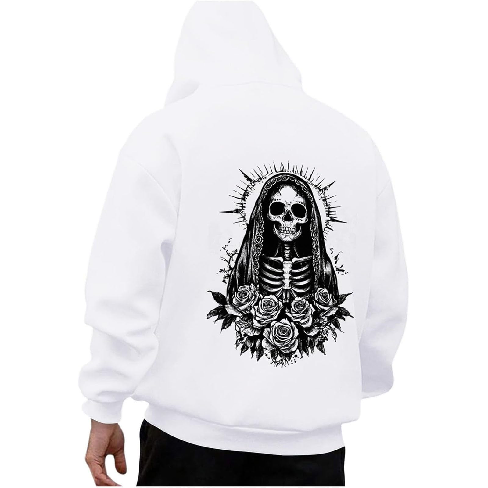 Sweat à capuche homme doux contre le froid, pull décontracté imprimé graphique urbain - 8
