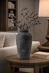 Vaseking - Large Rustic Ceramic Vase, 11" Minimalist Decorative Vase, Tall Farmhouse Vase for Home Decor, Living Room, Shelf, Entryway, Table, Bronze