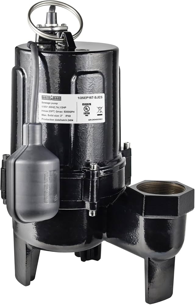 WASSERMANN 3/4 HP Sewage Pump 2 inch Discharge with Auto Float