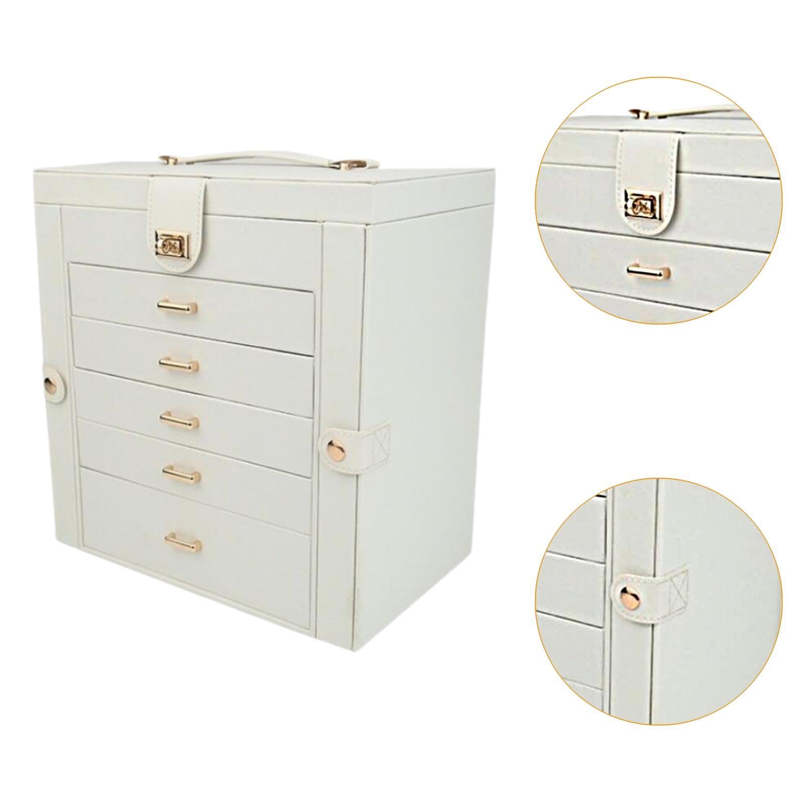 Amazon｜rockible プレミアム ジュエリーケース 6段収納ボックス, 白