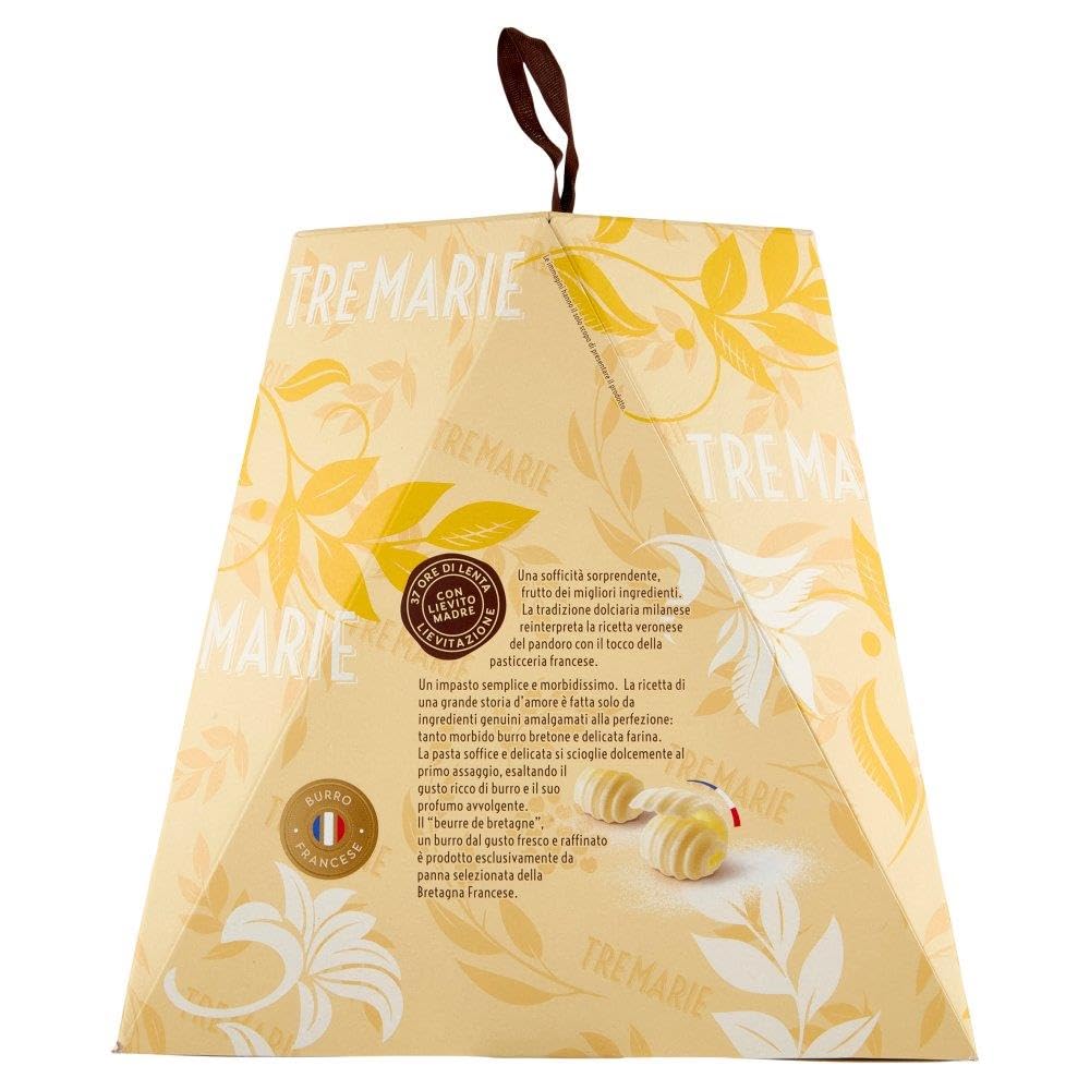 Tre Marie Il Pandoro Magnifico 3x 1 kg – klassischer italienischer Weihnachtskuchen mit hochwertiger französischer Butter – weich & duftend natürliche Langzeit-Teigführung + Italian Gourmet polpa 400g