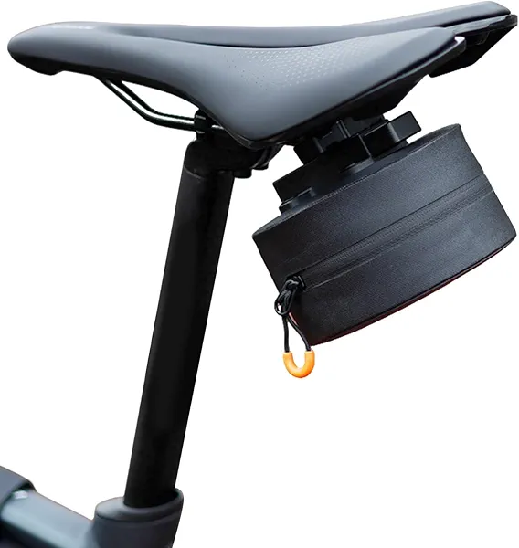 JINKEY Magnetic Bike Saddle Bag For Road Bike Cycling, Fast and Easy Attachment Cycling Seat Pack Waterproof Bicycle Under Seat Pouch Storage Bag