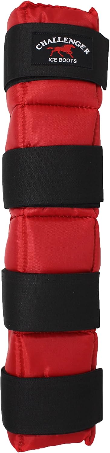 CHALLENGER Horse Cooling Gel Leg Wrap – Quick-Cooling Therapy Wrap for Exercise, Injury Relief & Recovery, Red (41GR01RD)