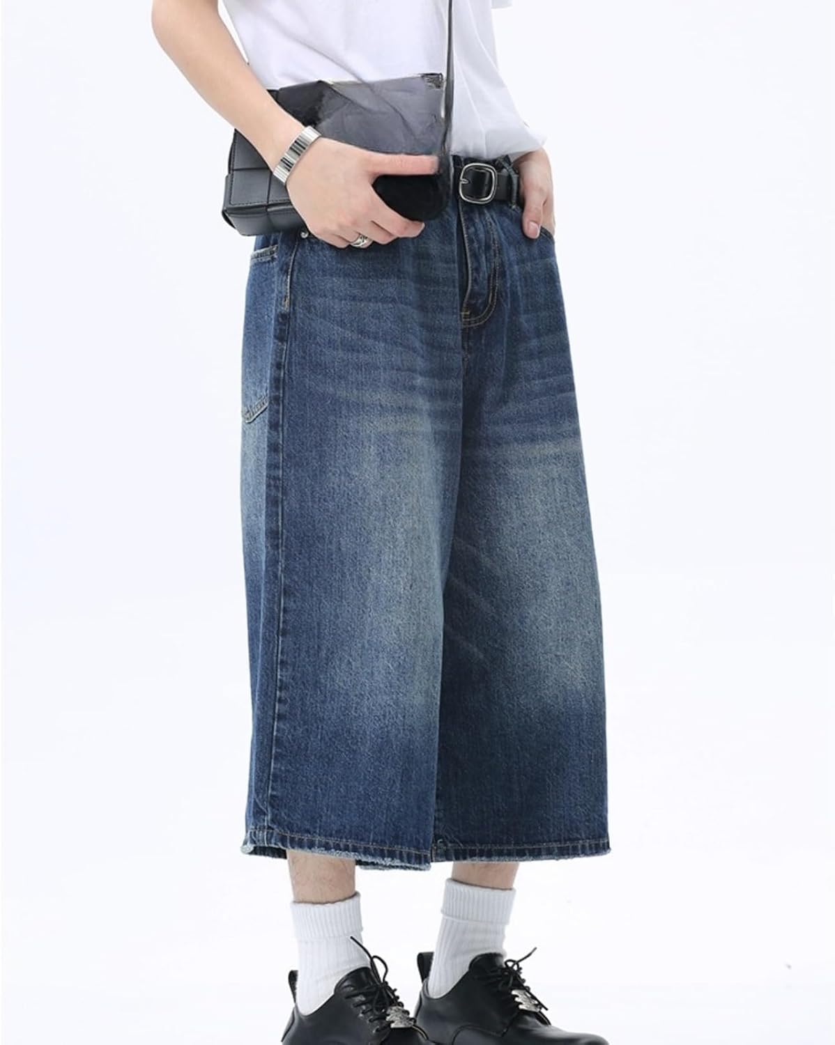 Long Jorts Y2k Hip Hop Jean Shorts Men Baggy Denim Shorts Loose Casual Vintage Wide Leg Designer Skater Shorts - Image 3