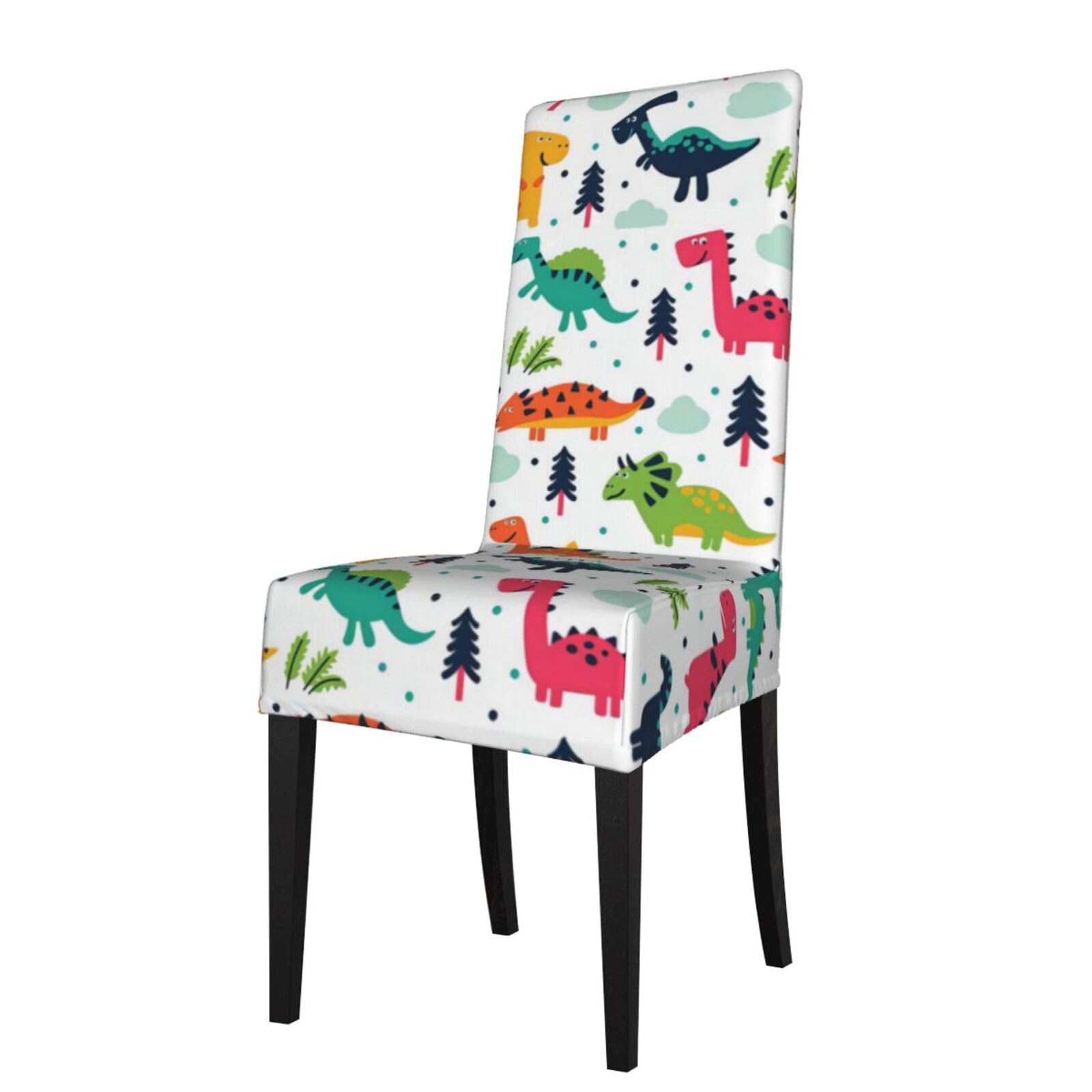 YYHWHJDE Cartoon Dinosaur Prints Protection Cover for Dining Chair – Stretchable Slipcovers for a Refreshing Dining Room Makeover