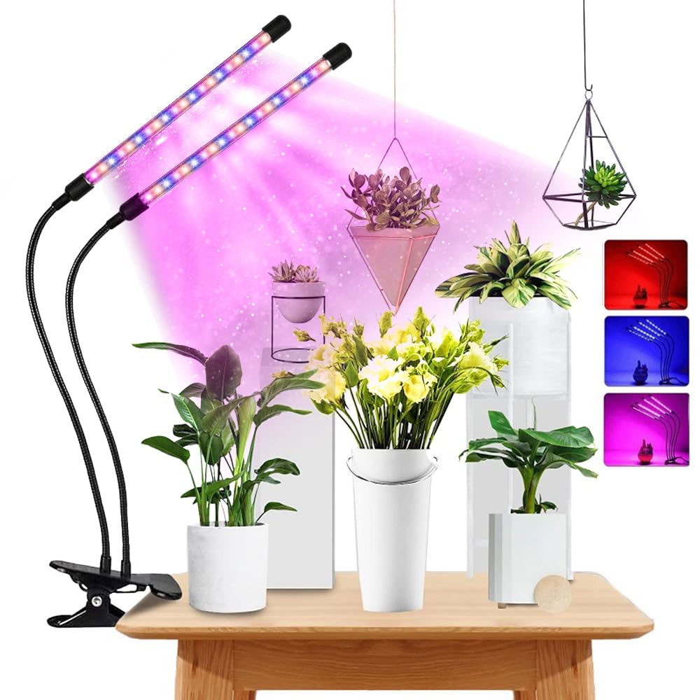 Lámpara de Planta, Lámpara LED Cultivo,Lampara de Cultivo en Interior Espectro Completo,Luz de Crecimiento para Plantas con Temporizador de Encendido 3/9/12H,3 Modos de Luz y 10 Niveles de Atenuación