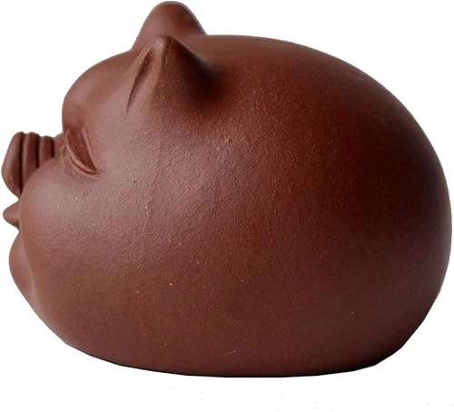 Miniatura 5 de Sonriente Cerdo Rojo Zisha Decoración Kungfu Té Bandeja Salud Buena Suerte Fengshui Regalo