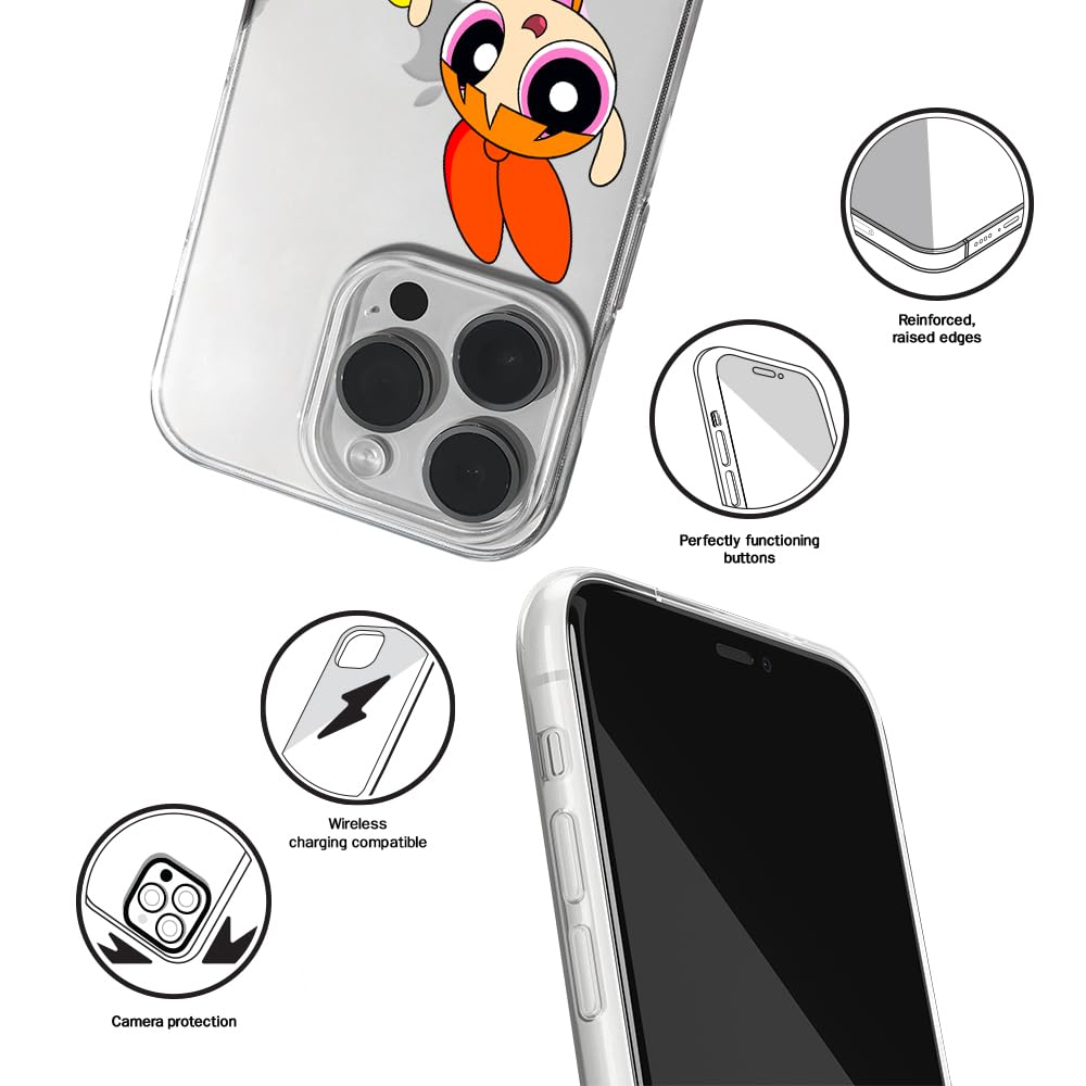Custodia IPhone 14 Pro ERT GROUP | The Powerpuff Girls 010 | Ufficiale E Licenziata | Flessibile In TPU | Protezione Antiurto